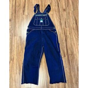 LIBERTY Overalls Mens 38x24 Blue Carpenter Bib Farmer Workwear Dark Wash Denim